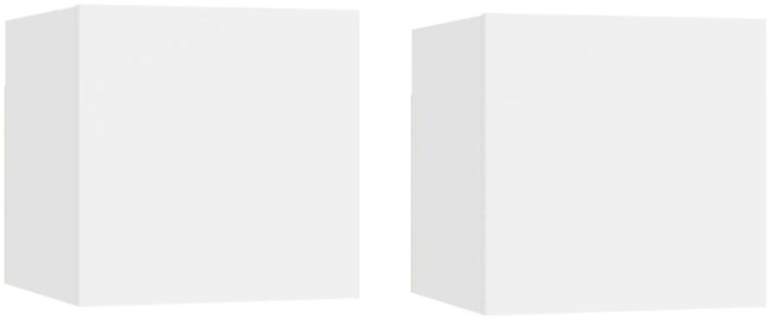 Nachttische 2 Stk. Weiß 30,5x30x30 cm Holzwerkstoff Bild 1