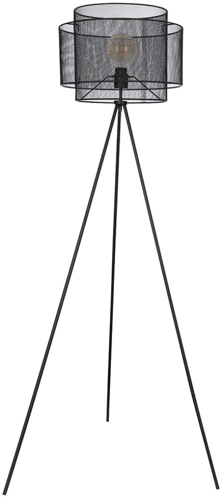 Stehleuchte, 3-Bein, Schalter, schwarz matt, H 150 cm Bild 1