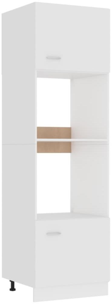 Mikrowellenumbauschrank Weiß 60x57x207 cm Holzwerkstoff Bild 1