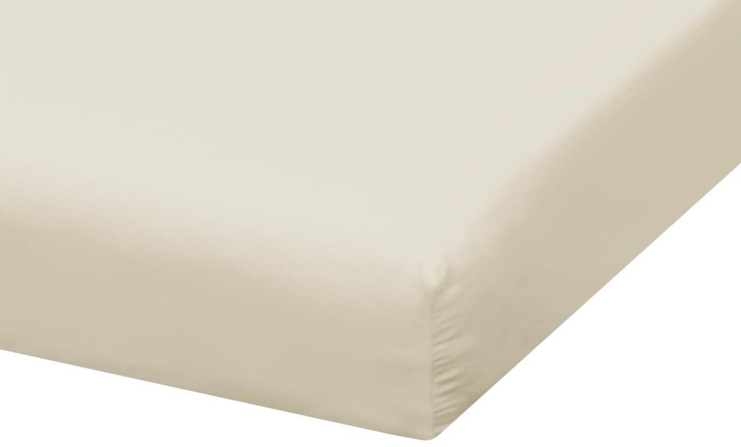 Traumschlaf Zwirn Jersey Boxspring Spannbetttuch für Topper Premium|140x200 - 160x220 cm| natur Bild 1