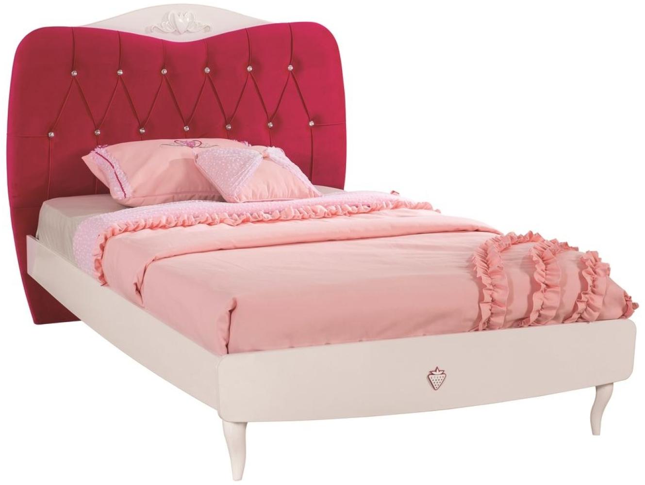 Cilek YAKUT Bett Jugendbett Jugendzimmer 120x200cm Weiß/Pink mit Bild 1