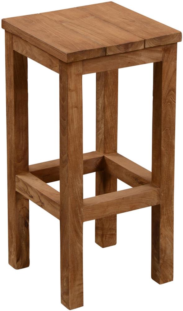 Inko Teakholz-Barhocker Abacus recyceltes Teak 36,5x36,5x75 cm Sitzhocker Bild 1