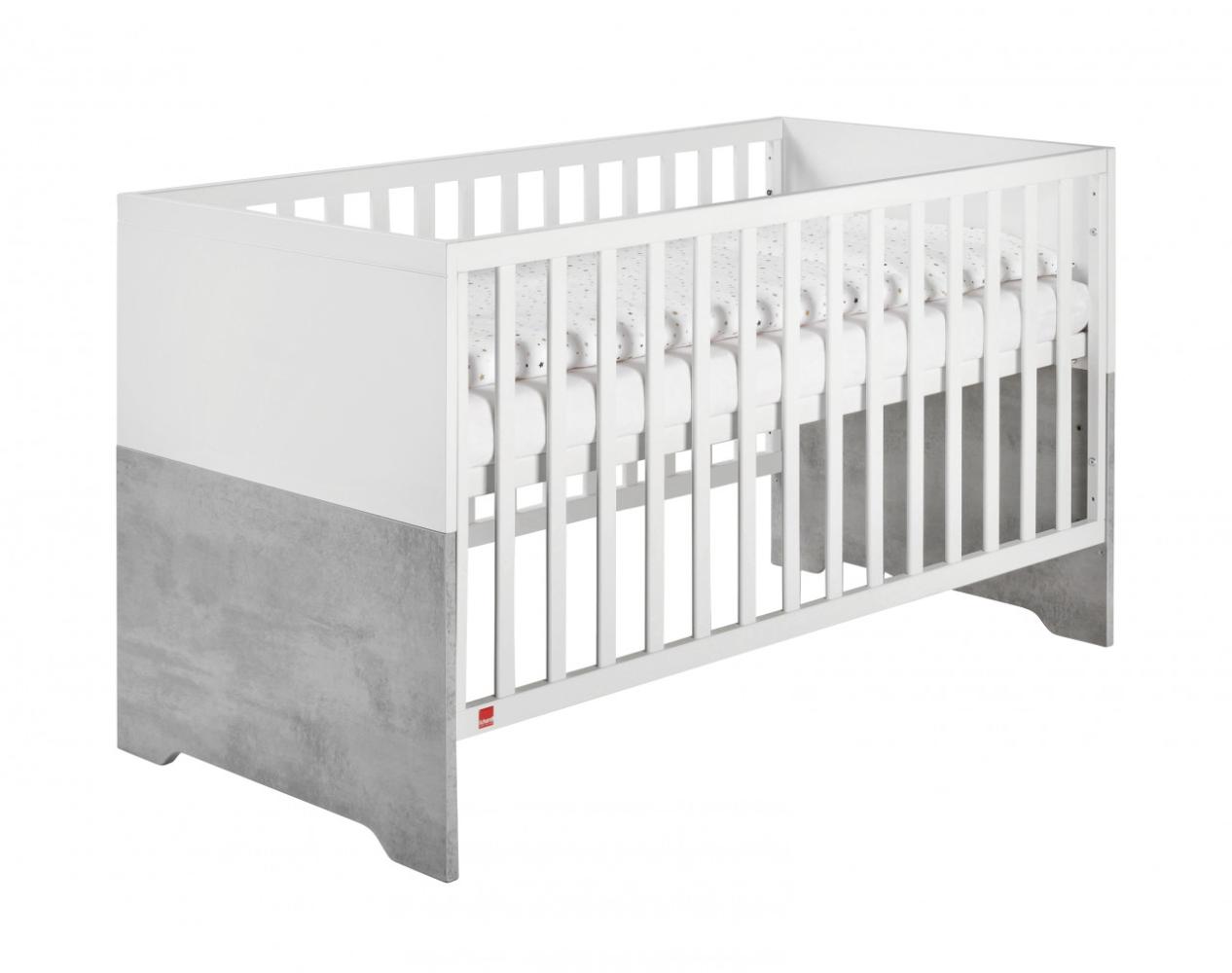 Coco Grey Kombi-Kinderbett 70x140 cm, weiß, Stone grey Bild 1