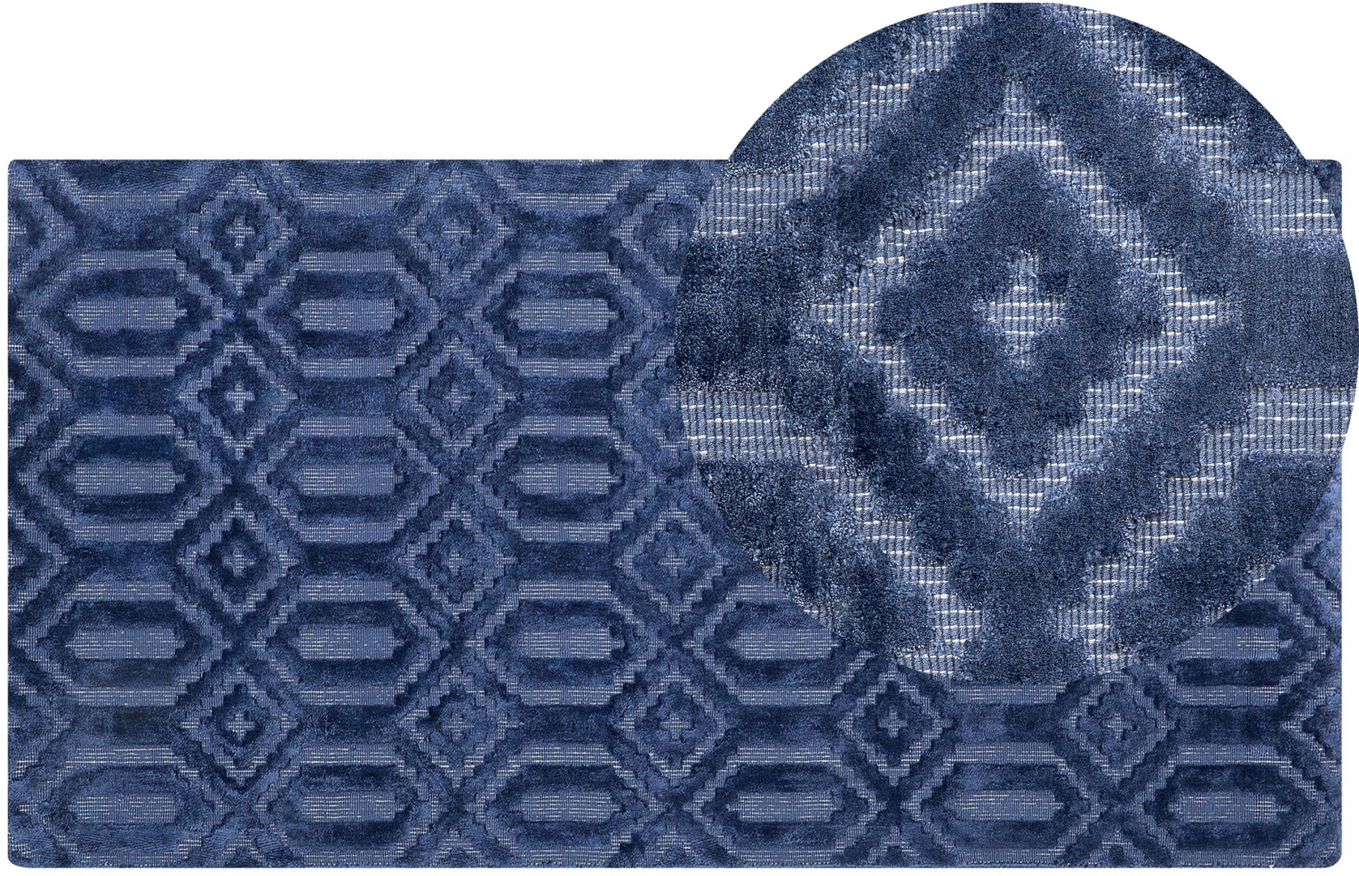 Teppich marineblau 80 x 150 cm Kurzflor ADATEPE Bild 1
