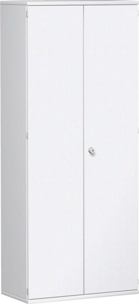 Flügeltürenschrank, 4 Dekor-Einlegeböden, 80x42x192cm, Weiß Bild 1