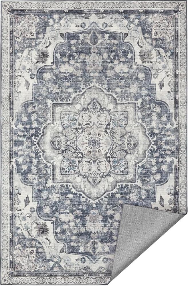 SONGMICS HOME Teppich, 61 x 92 cm, Wohnzimmerteppich, Rutschfester Teppich, traditioneller Vintage-Stil, für Wohnzimmer, Küche, Flur, Esszimmer, maschinenwaschbar, Taubengrau Bild 1