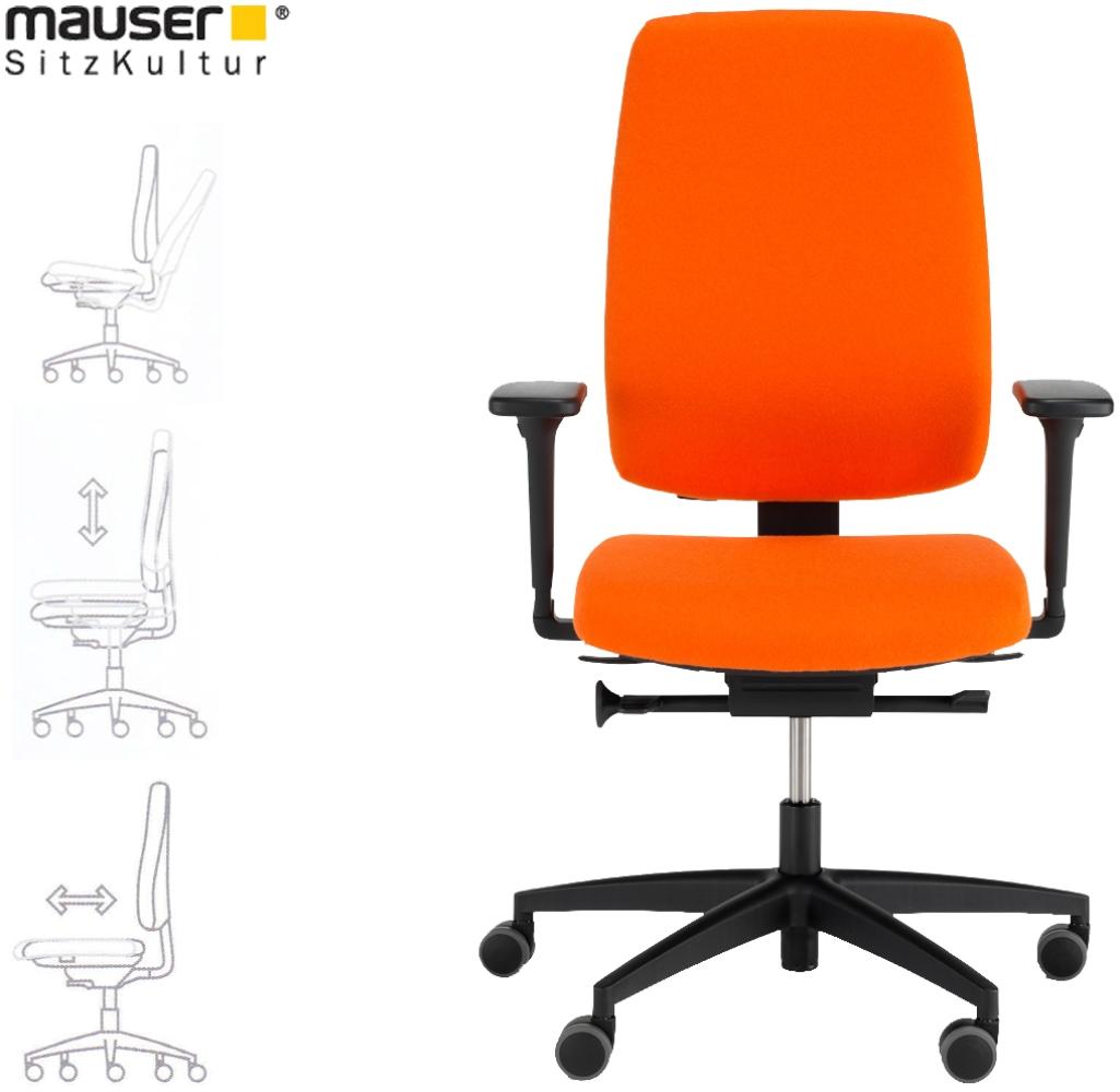 Ergonomischer Bürostuhl mit Stoffbezug Orange, drehbar & höhenverstellbar Bild 1