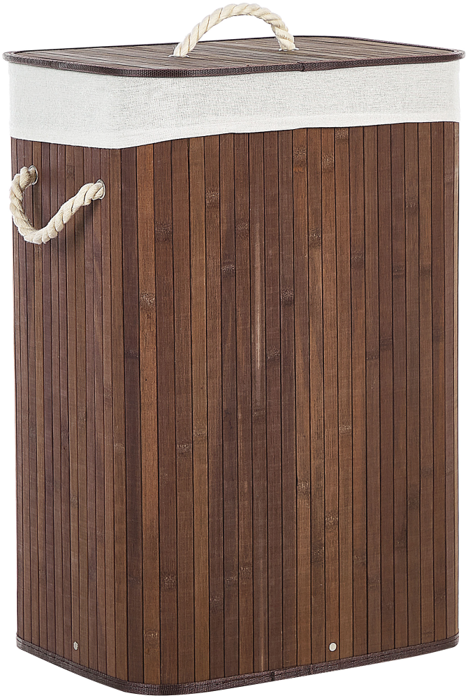 Korb mit Deckel Bambusholz dunkelbraun rechteckig KOMARI Bild 1