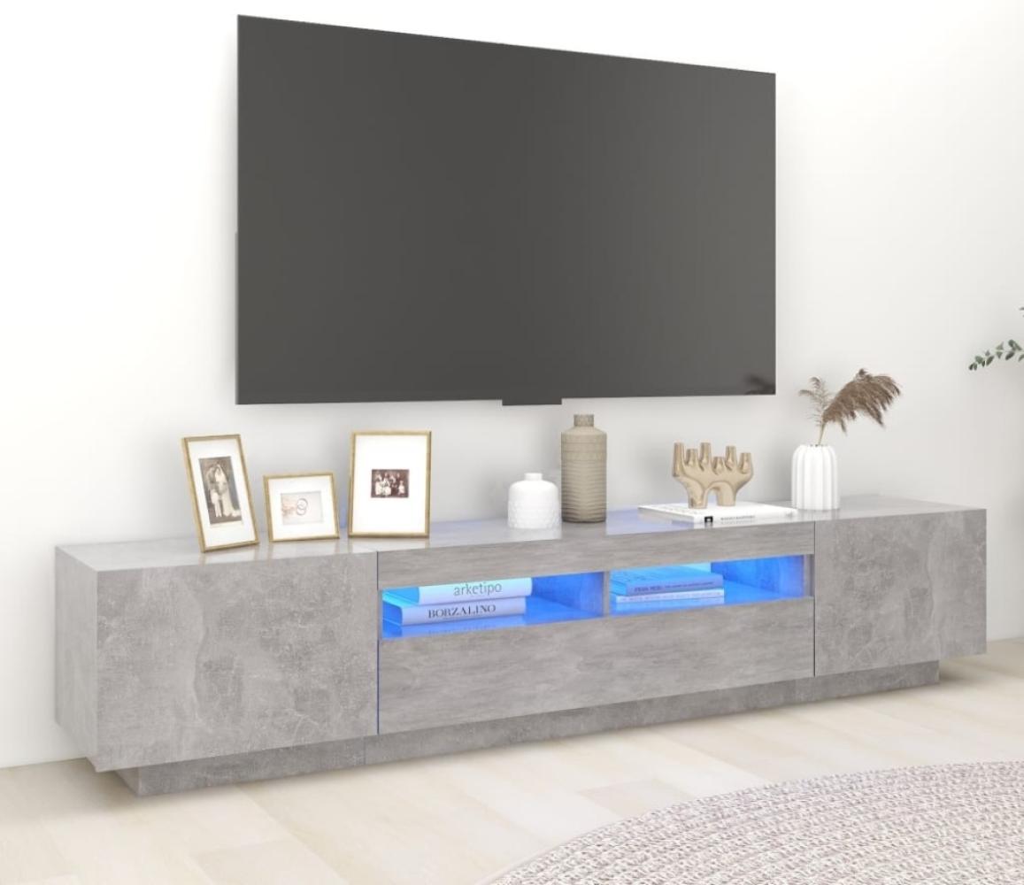 TV-Schrank mit LED-Leuchten Betongrau 200x35x40 cm Bild 1