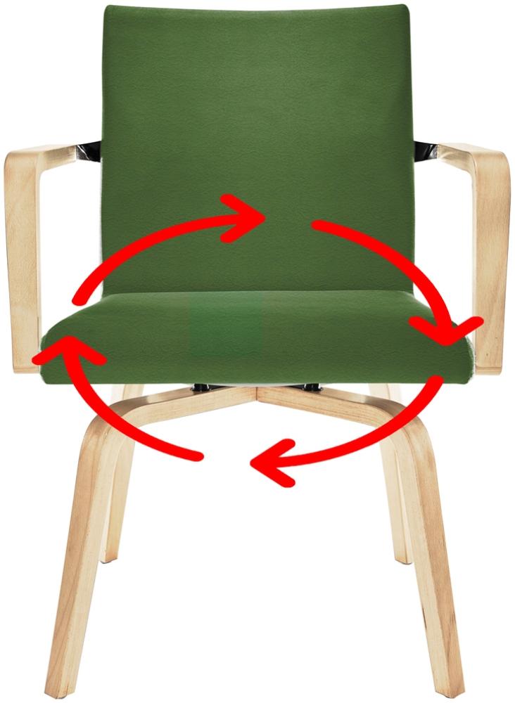 Ergonomischer Drehstuhl MOVO mit Armlehnen für Senioren, Bezug Grün Bild 1