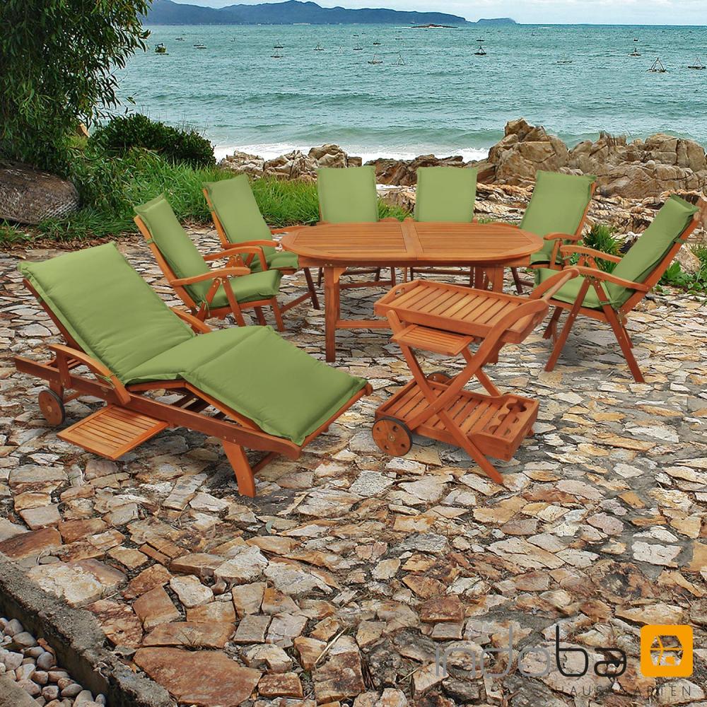 Gartenmöbel Set 16-teilig Sun Flair mit Auflagen Premium Grün Bild 1
