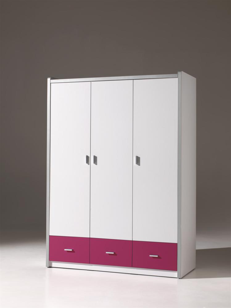 Vipack 'Bonny' Kleiderschrank 3-türig weiß/pink Bild 1