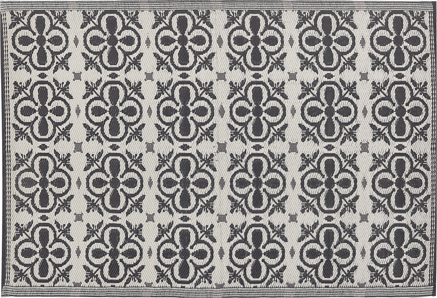 Outdoor Teppich schwarz weiß 120 x 180 cm geometrisches Muster NELLUR Bild 1