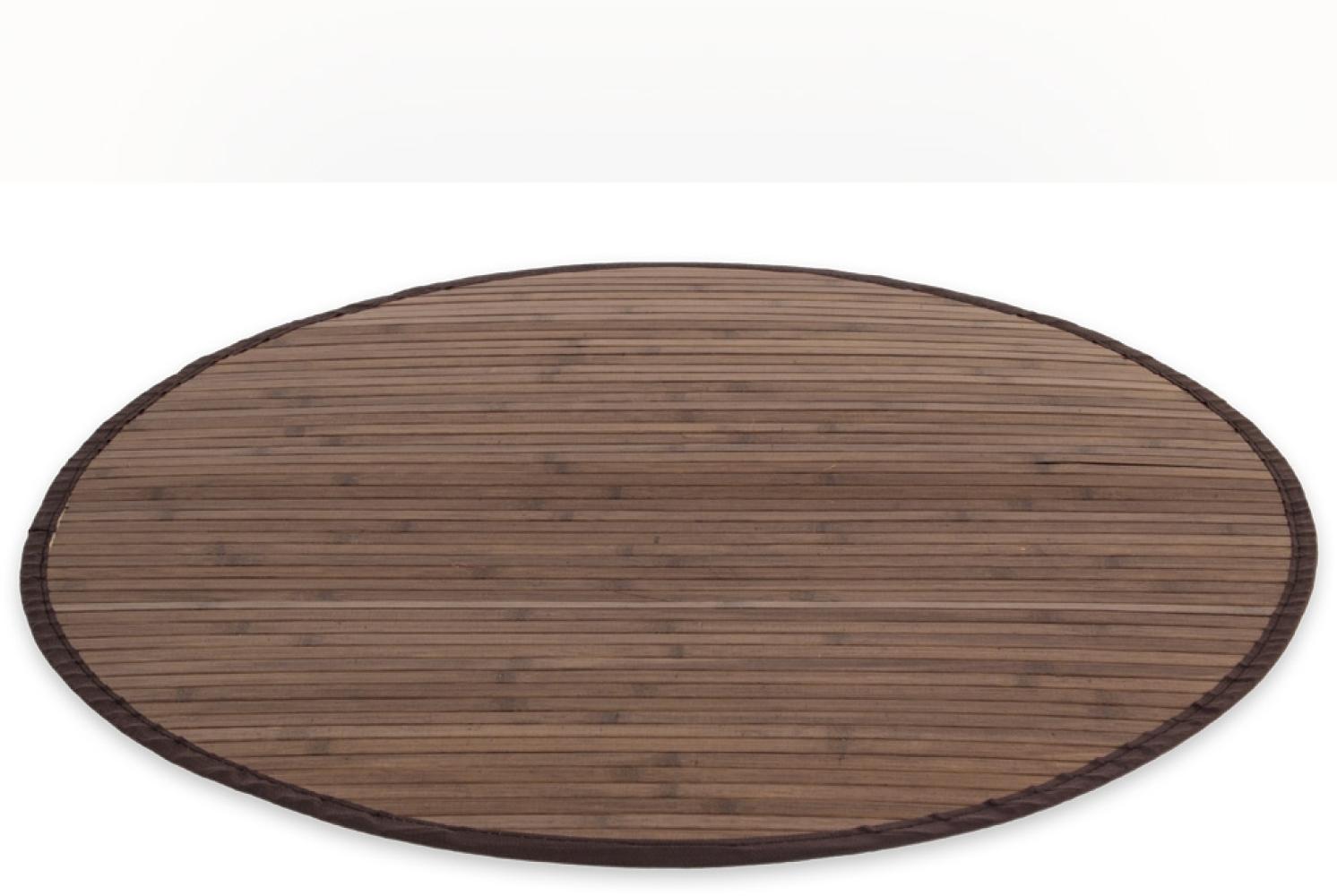 Homestyle4u Teppich, rund, Bambus dunkelbraun, Ø 180 cm Bild 1