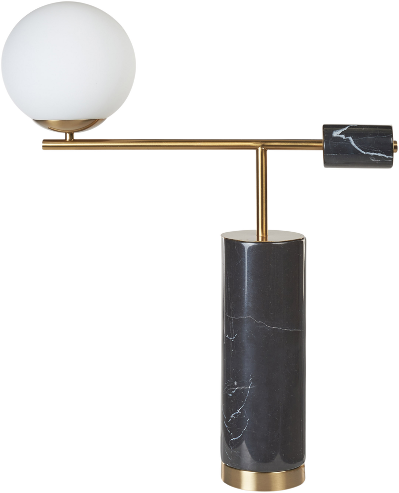 Tischlampe Marmor schwarz gold 65 cm Kugelform HONDO Bild 1