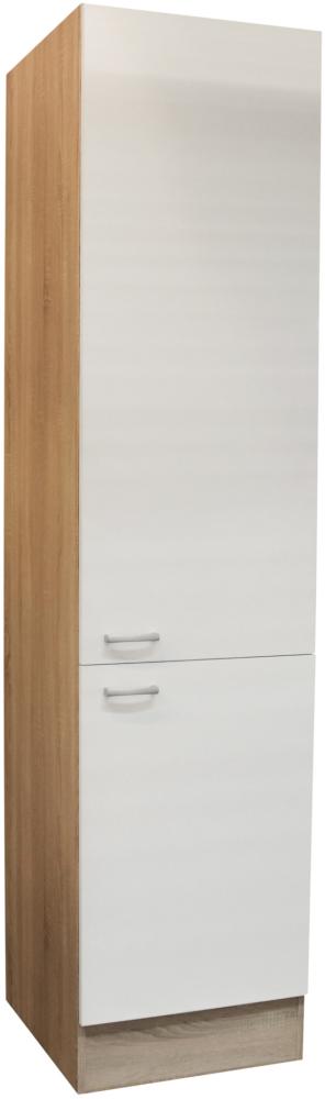 ANDY Moderner Vorratsschrank Küche in Eiche Sonoma Optik, Weiß matt - Geräumiger Küchenschrank mit viel Stauraum - 50 x 211 x 56 cm (B/H/T) Bild 1