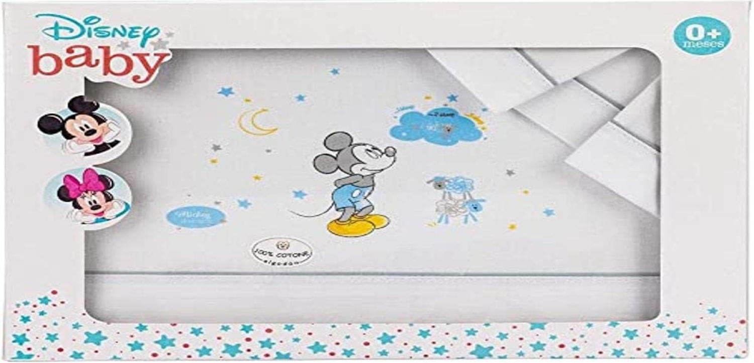 Interbaby MK003-18 Disney Baby-Krippe Laken Mickey Mouse Weiss/Grau, grau, 220 g Bild 1