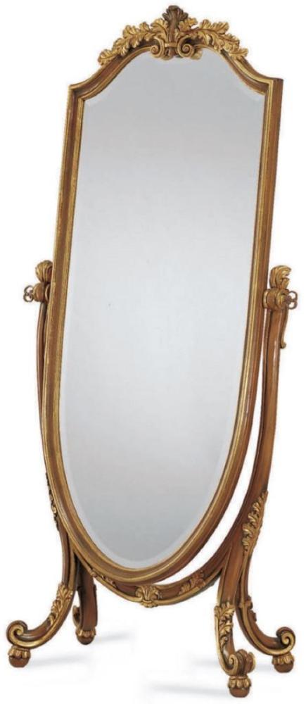 Casa Padrino Luxus Barock Standspiegel Braun / Gold - Schwenkbarer Barockstil Spiegel - Luxus Schlafzimmer Möbel im Barockstil - Barock Möbel - Luxus Qualität - Made in Italy Bild 1
