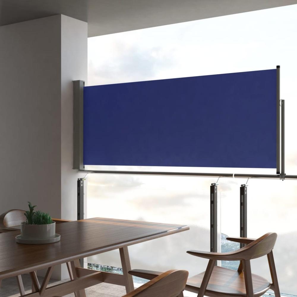 vidaXL Ausziehbare Seitenmarkise 100x300 cm Blau Bild 1