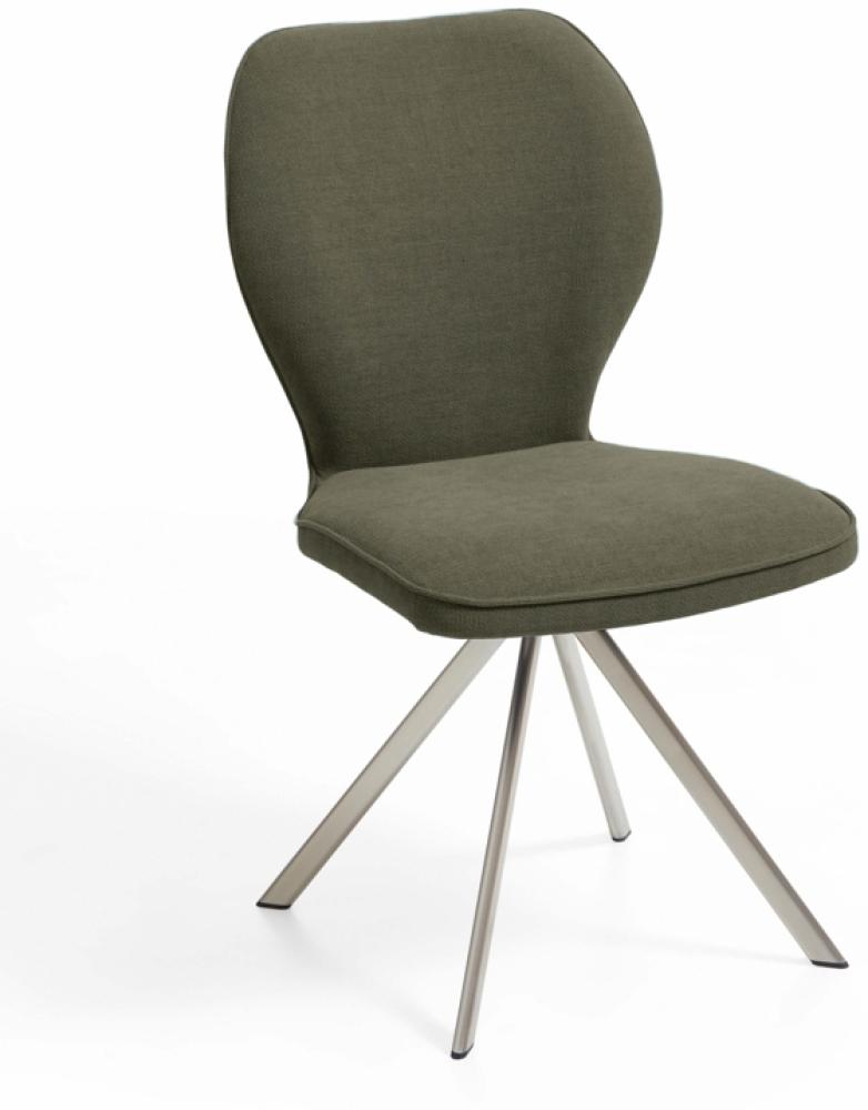 Niehoff Sitzmöbel Colorado Trend-Line Design-Stuhl Edelstahl/Webstoff - 180° drehbar Malea-R oliv Bild 1