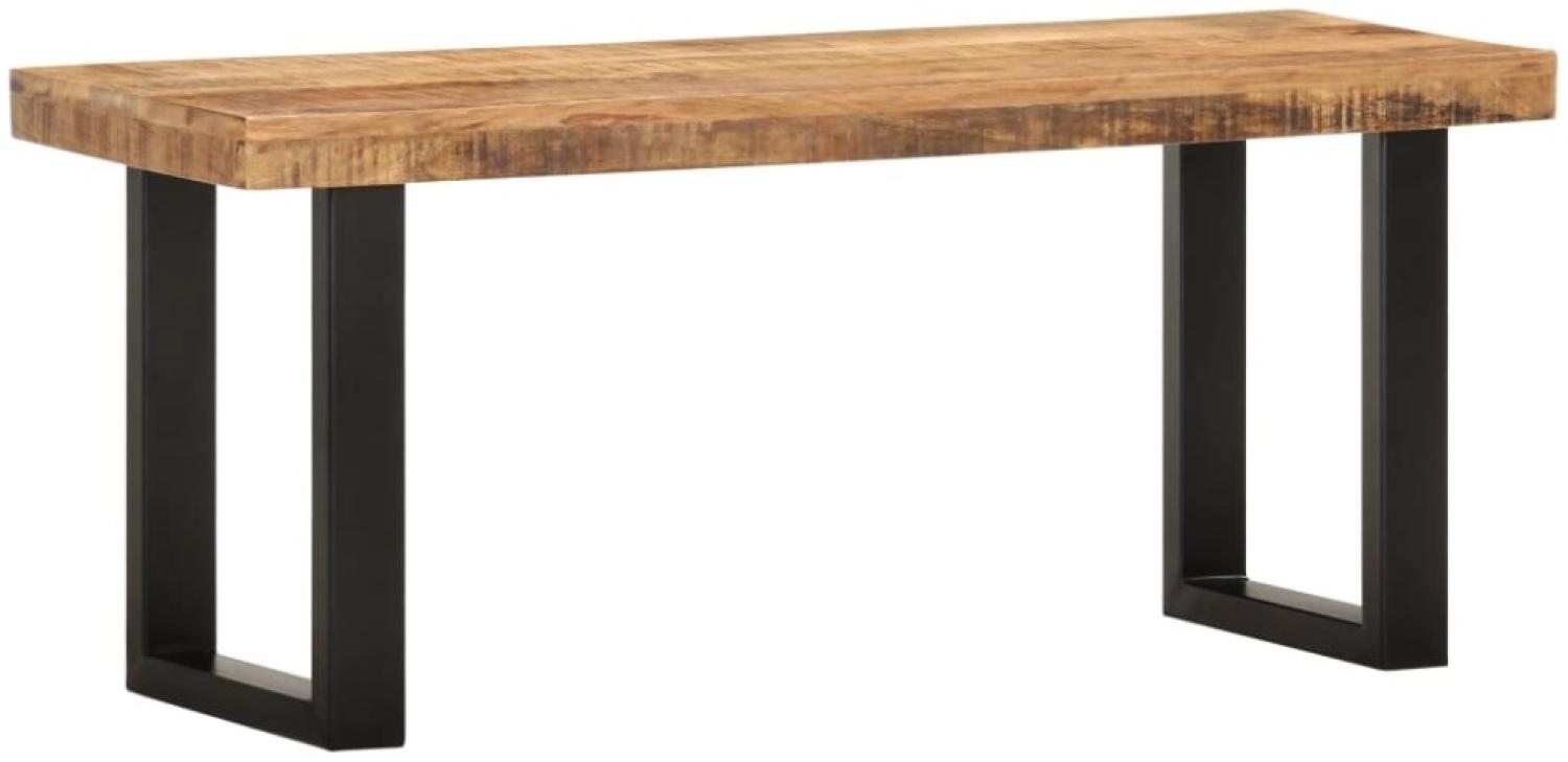 Sitzbank 110 cm Raues Mango-Massivholz und Stahl Bild 1