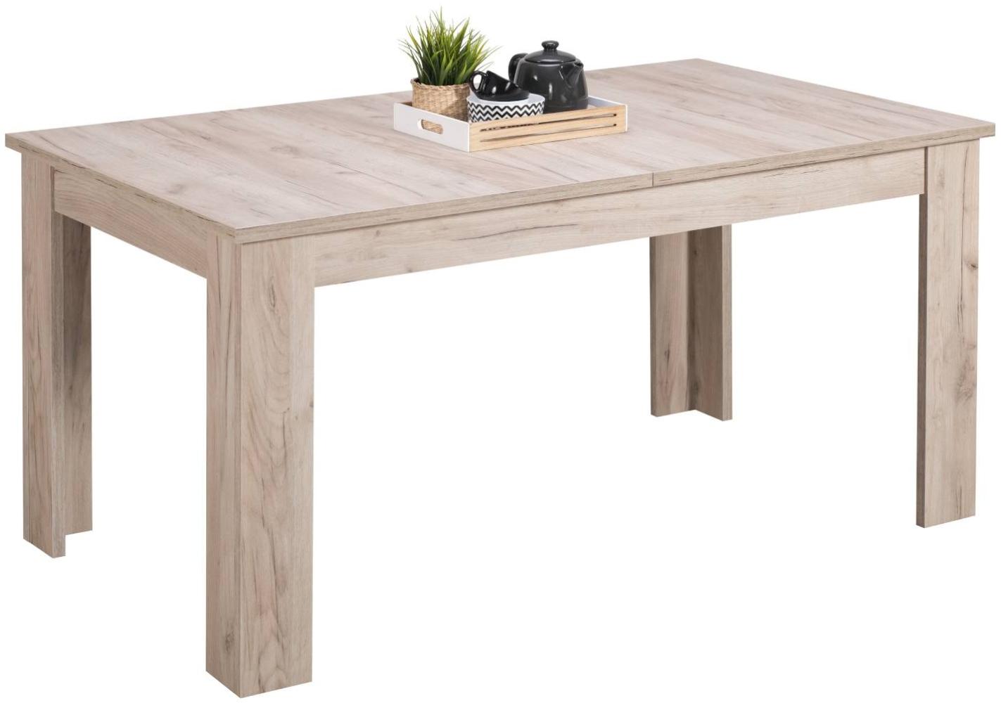Homestyle4u ausziehbar Holztisch, Holz grau, 160 x 90 cm Bild 1