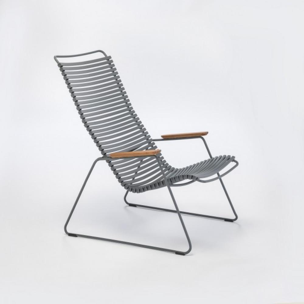 HOUE CLICK Relaxsessel Lounge chair Bambusarmlehnen Stahlgestell Dark grey Bild 1