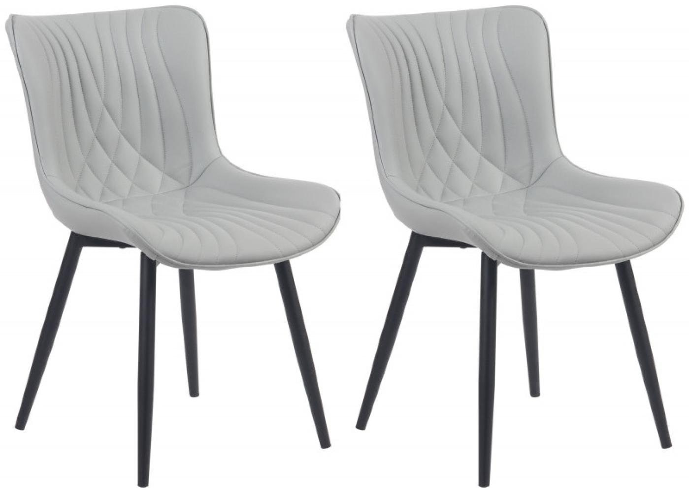 2er Set Stühle Brady Kunstleder (Farbe: grau) Bild 1