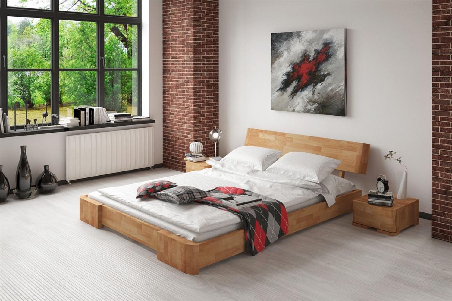 Massivholzbett Bett Schlafzimmerbett MESA Buche massiv 80x200 cm Bild 1