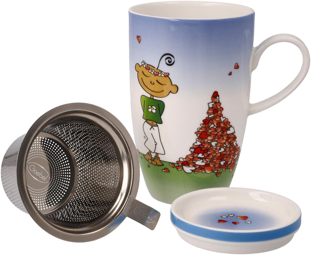 Goebel Teetasse mit Deckel und Sieb Der kleine Yogi - Für Dich gesammelt, Becher, Fine Bone China, Bunt, 450 ml, 54102821 Bild 1