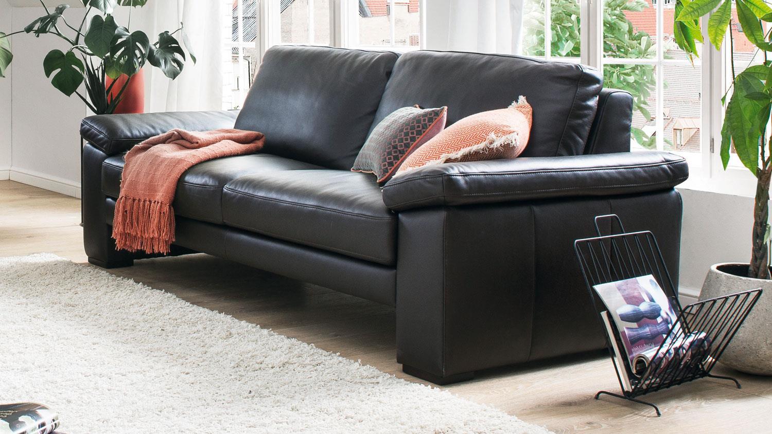 3-Sitzer Sofa 'Magnus' System Leder marron, 205 cm Bild 1