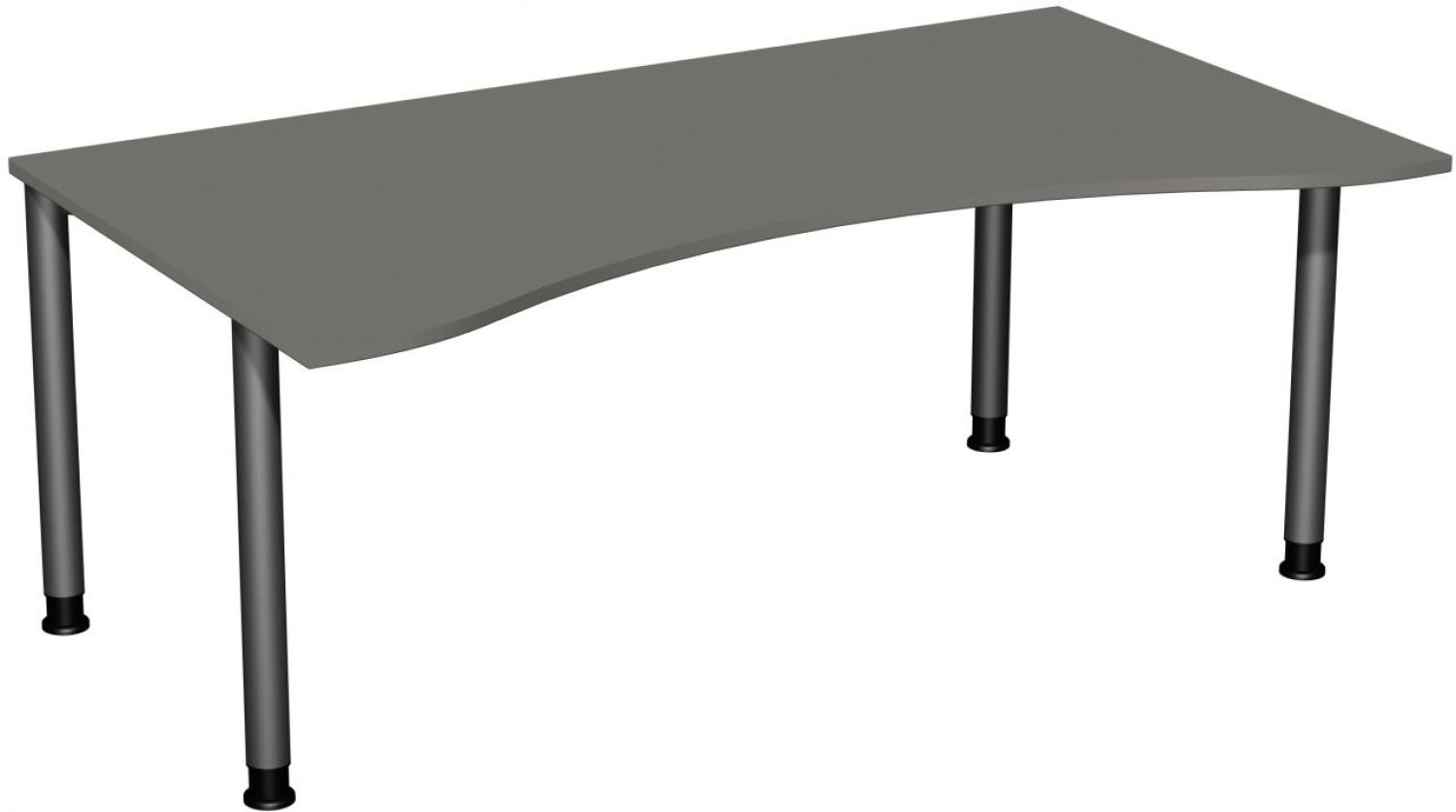 Schreibtisch '4 Fuß Flex' höhenverstellbar, 180x100cm, Graphit / Anthrazit Bild 1