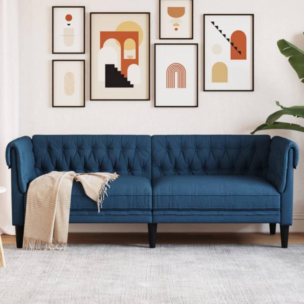 Chesterfield-Sofa 3-Sitzer Blau Stoff (Farbe: Blau) Bild 1