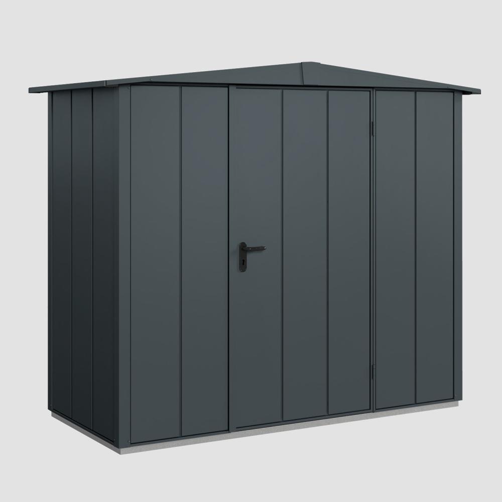 Hörmann Ecostar Aktionsangebot Metall-Gerätehaus Elegant mit Satteldach Typ 1, 108 x 238 cm , anthrazitgrau, 2,6 m²,1-flüglige Tür Bild 1