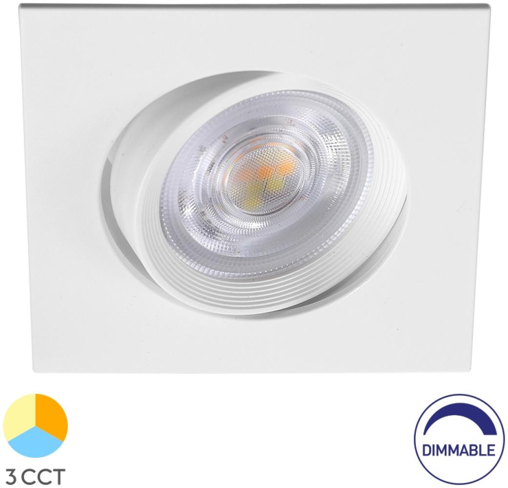 LED Eckig 7W Dimmbar Einbaustrahler schwenkbar 3in1 CCT Spot 650lm Warmweiß - Kaltweiß Bild 1