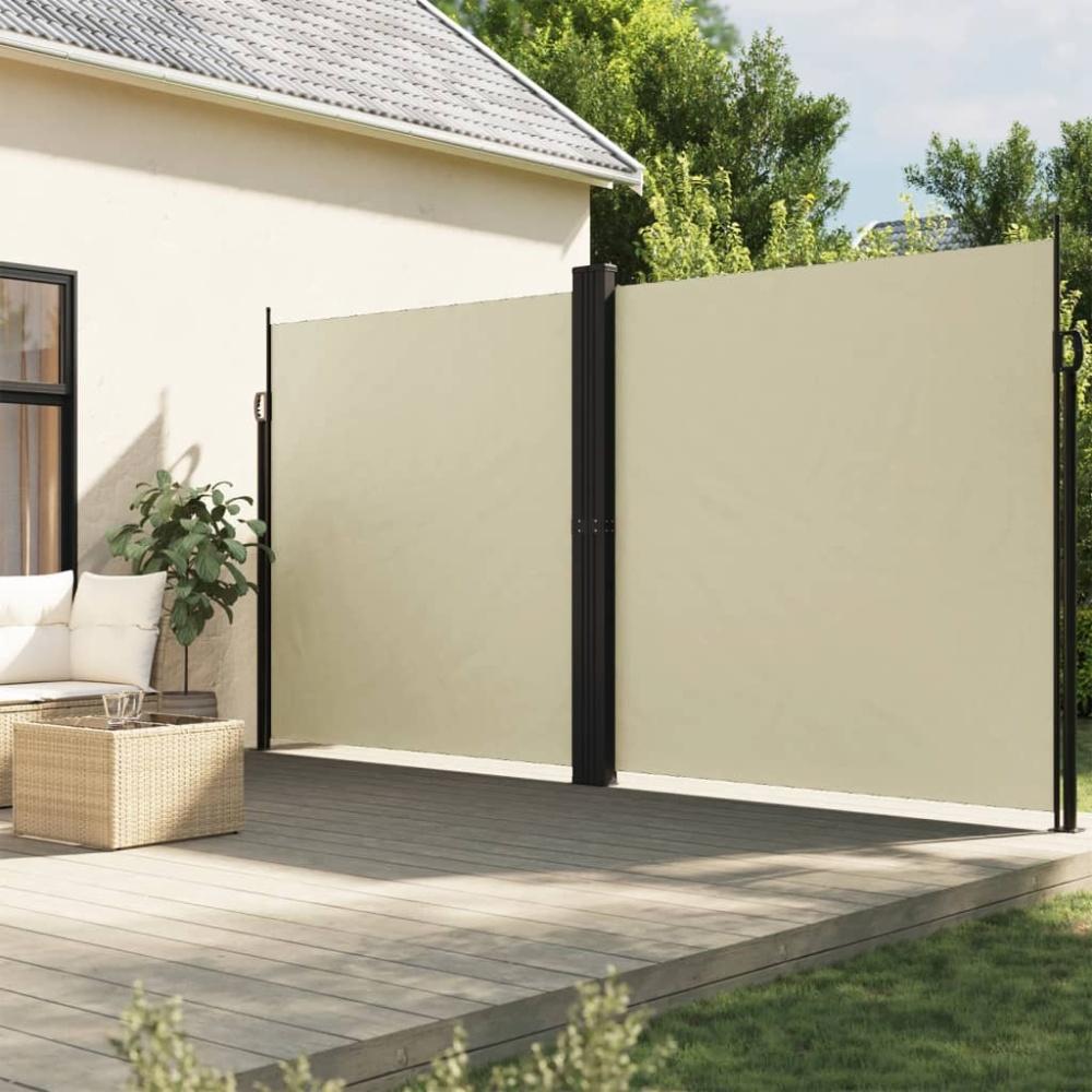 vidaXL Seitenmarkise Ausziehbar Creme 200x600 cm Bild 1