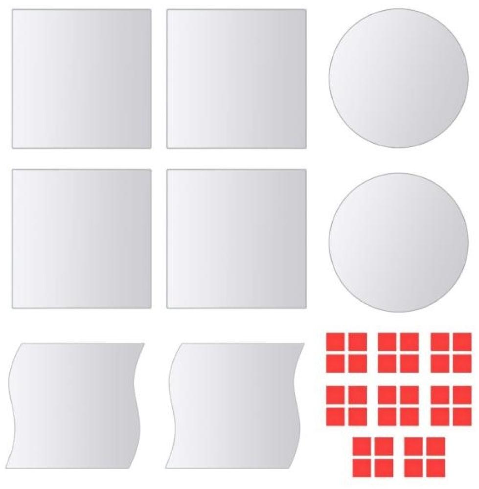 vidaXL 8-tlg. Spiegelfliesen-Set Verschiedene Formen Glas Bild 1