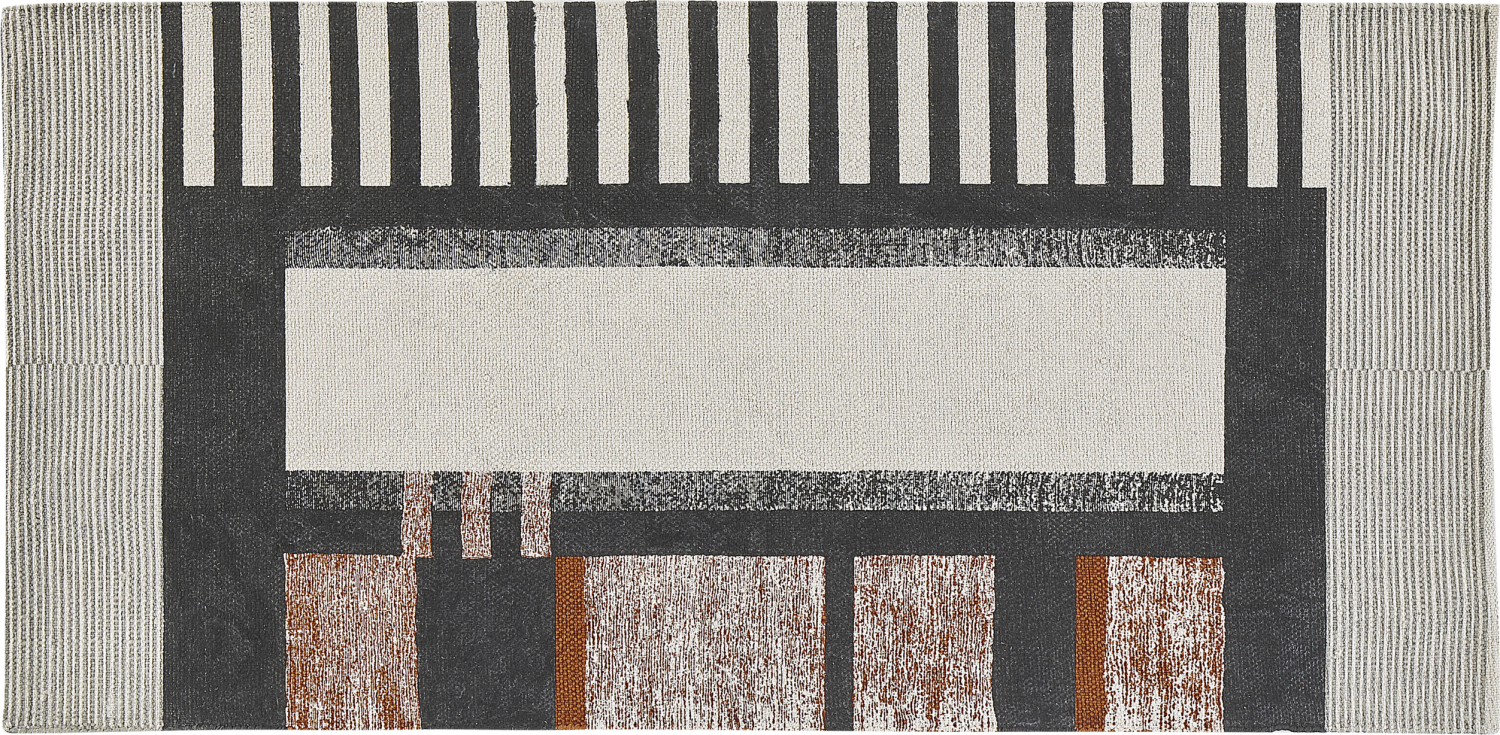 Teppich Baumwolle mehrfarbig 80 x 150 cm abstraktes Muster Kurzflor KAKINADA Bild 1