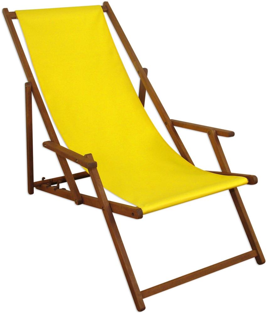 Gartenliege gelb Liegestuhl klappbare Sonnenliege Deckchair Strandstuhl Gartenmöbel 10-302 Bild 1