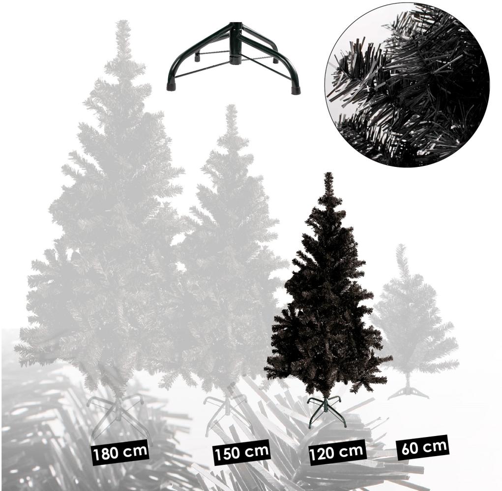 Künstlicher Weihnachtsbaum inkl. Ständer Tannenbaum Christbaum schwarz 120cm Bild 1