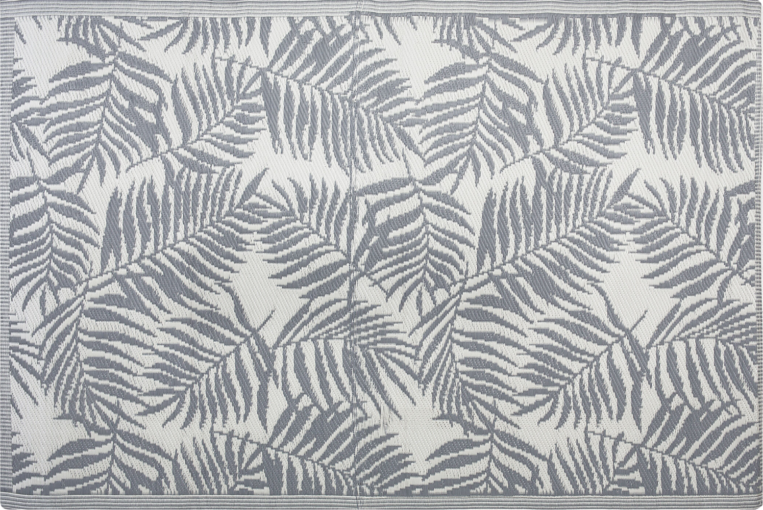 Outdoor Teppich hellgrau 120 x 180 cm Palmenmuster zweiseitig Kurzflor KOTA Bild 1
