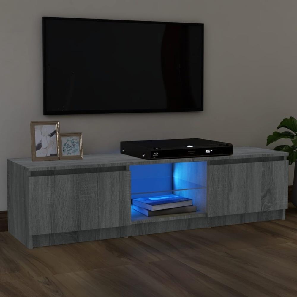 TV-Schrank mit LED-Leuchten Grau Sonoma 120x30x35,5 cm Bild 1