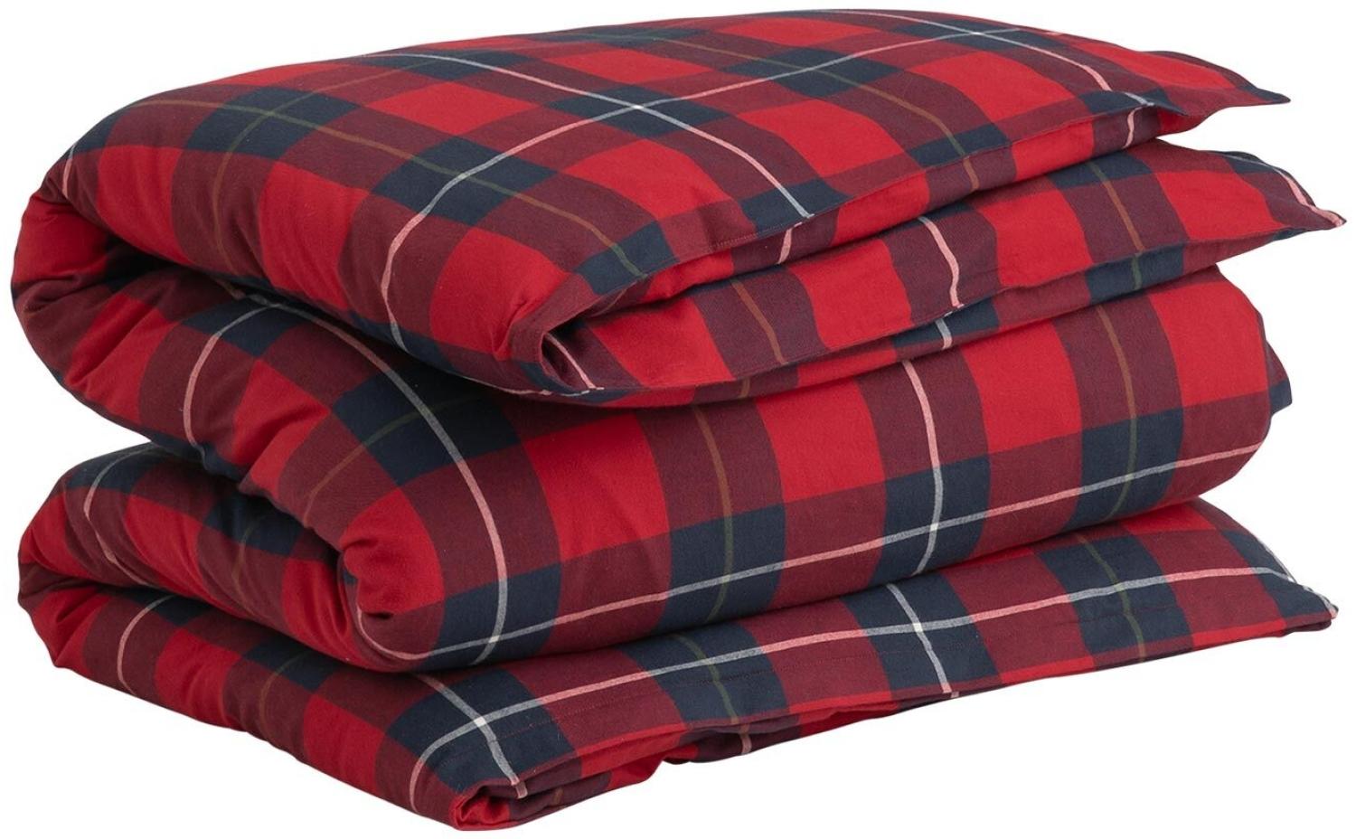 GANT Bettdeckenbezug Bettwäsche Flannel Check Ruby Red 135 x 200 cm Bild 1