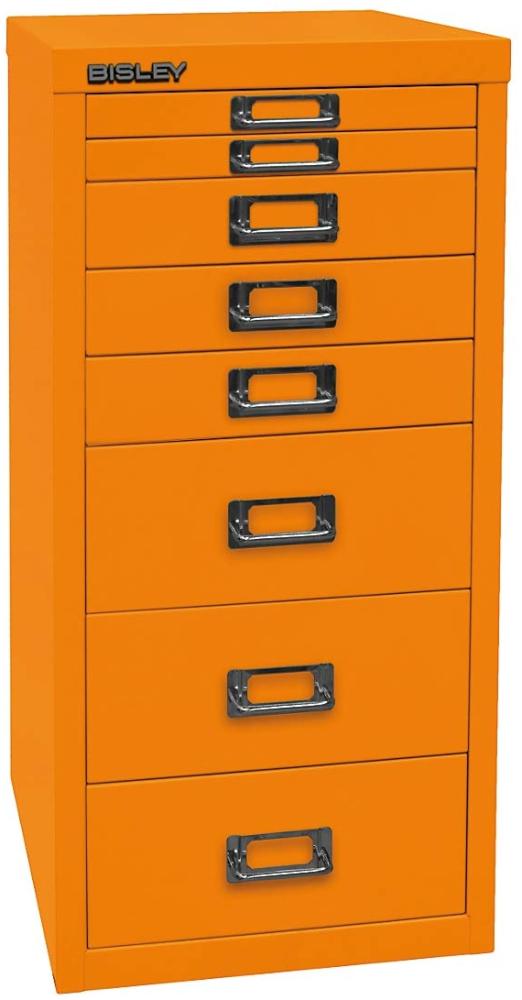 BISLEY MultiDrawer, 29er Serie, DIN A4, 8 Schubladen, Metall, 603 Orange, 38 x 27. 9 x 59 cm Bild 1