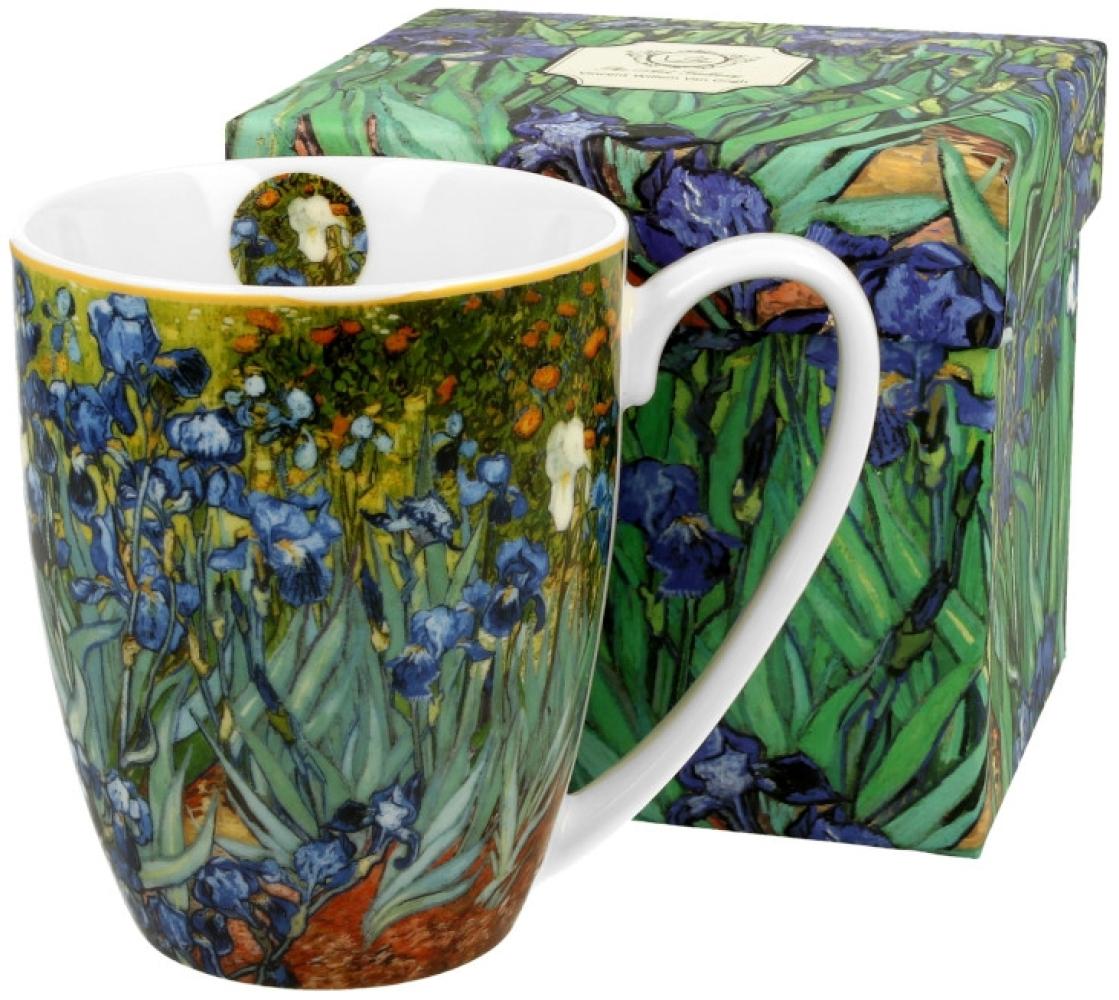 DUO ART GALLERY Klassischer Becher 380 ml IRISES New Bone China Porzellan Bild 1