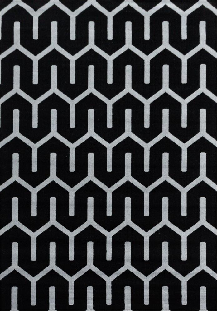 Kurzflor Teppich Clara Läufer - 80x250 cm - Schwarz Bild 1