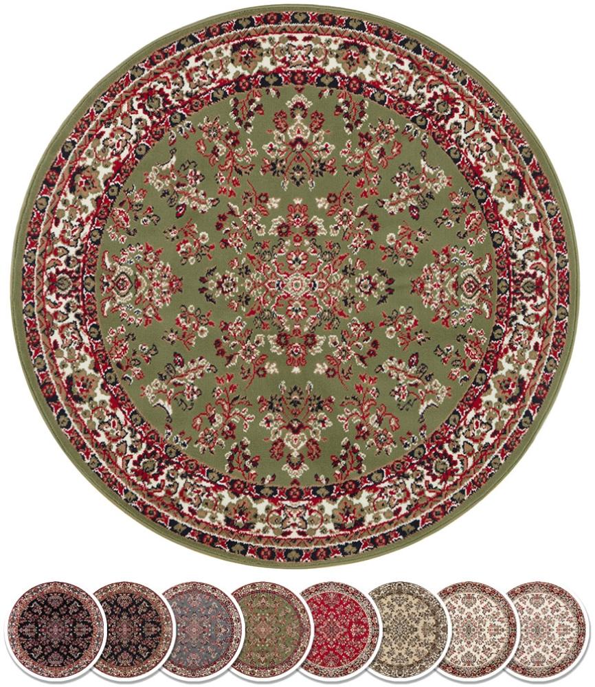 Kurzflor Orient Teppich Zabul - 120x160x0,8cm - grün Bild 1