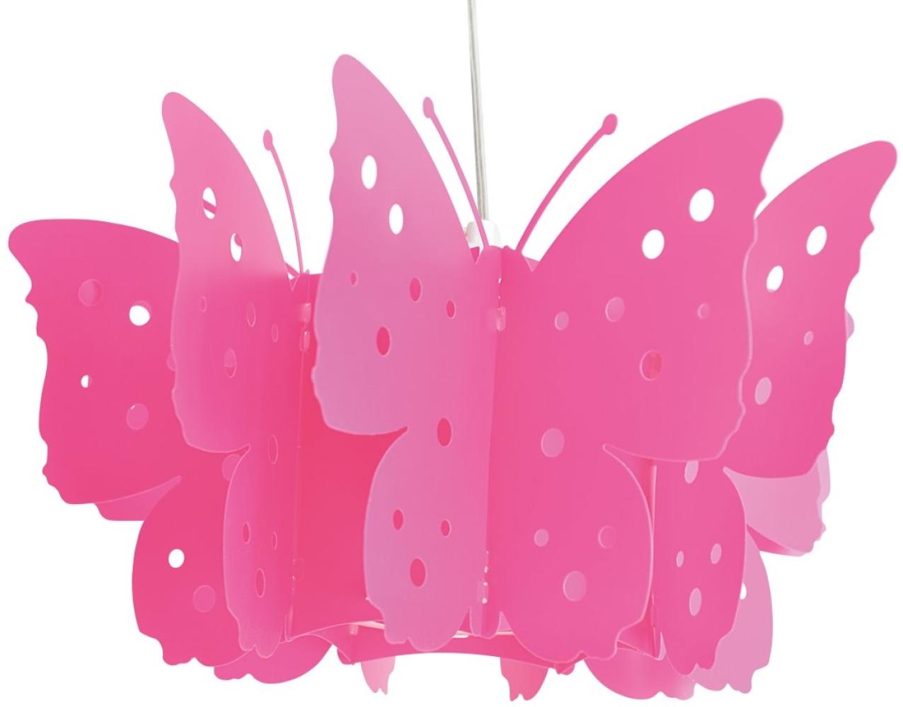 Hängeleuchte Kinderzimmer Mädchen pink Schmetterling Näve Kizi E27 Bild 1