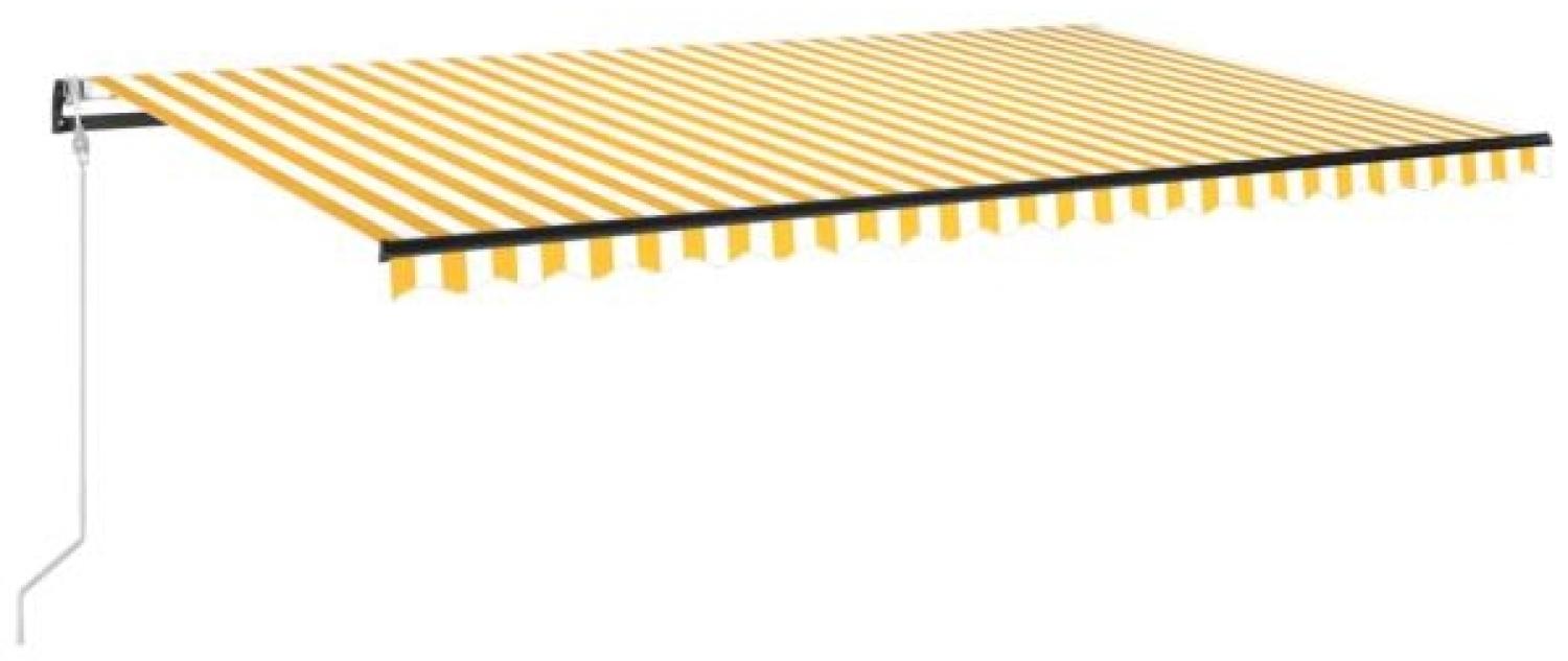 Automatische Markise mit LED & Windsensor 500x350 cm Gelb/Weiß Bild 1