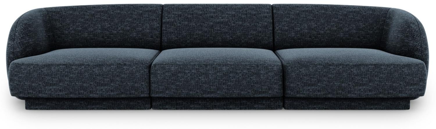 Micadoni 3-Sitzer Sofa Miley | Bezug Royal Blue | Beinfarbe Black Plastic Bild 1